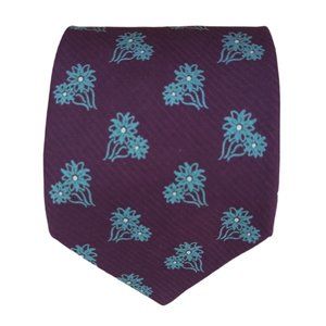 GIORGIO ARMANI Burgundy With Flower Print Silk Tie ITALY 57"/ 4" EX COND